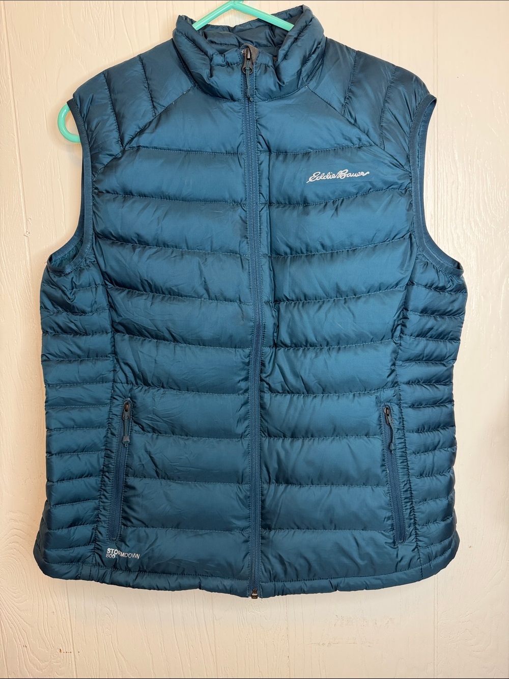 Eddie Bauer First Ascent Teal MicroTherm StormDown 800 Vest L